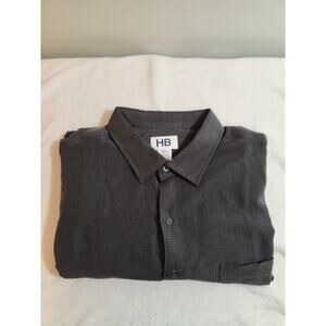 Harbor Bay Shirt Mens 2XLT 2XL Tall Gray Short Sleeve Ripstop Preppy Gorpcore